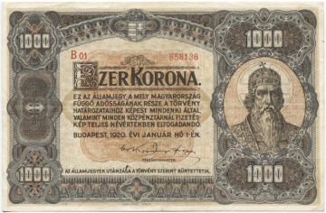 1000 Korona 1920 (Szent István)