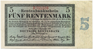 5 Rentenmark 1923