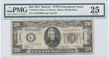 20 Dollars 1934 (Jackson) Hawaii Note