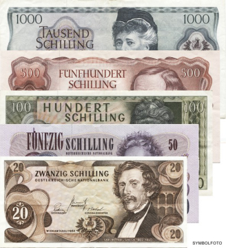 1670 Schilling (Set aus 5 Werten -gebraucht-)
