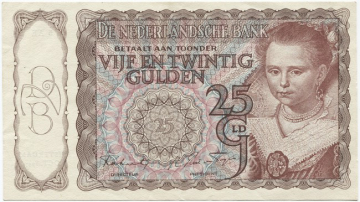 25 Gulden 1943 (Mädchenportrait nach Moreelse)
