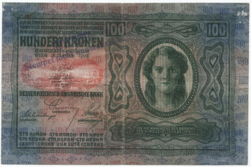 100 Kronen 1919 (Überdruckprovisorium m. Gutachterstempel)