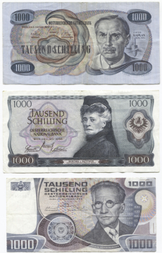 3000 Schilling (Set aus 3 Werten -gebraucht-)