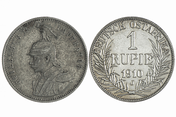 Lot (2) Rupie 1910 J, 1911 J