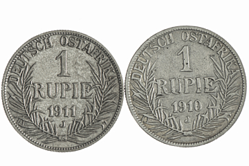 Lot (2) Rupie 1910 J, 1911 J