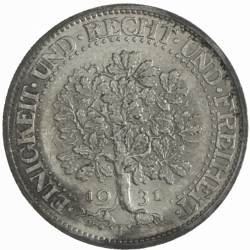 5 Reichsmark 1931 F Eichbaum
