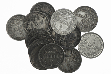 Lot (15) 1/4 Rupie 1904 A (5), 1906 A (10)