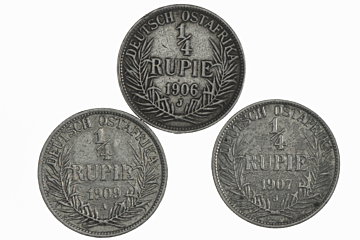 LLot (3) 1/4 Rupie 1906 J, 1907 J, 1909 A