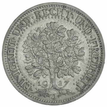5 Reichsmark 1927 J Eichbaum
