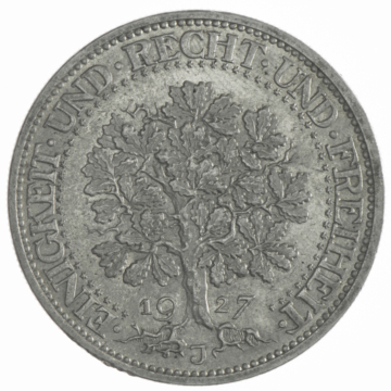 5 Reichsmark 1927 J Eichbaum