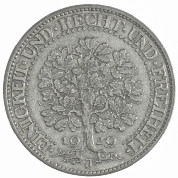 5 Reichsmark 1929 J Eichbaum