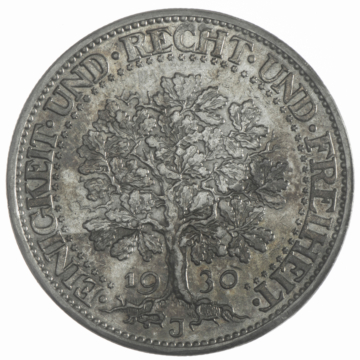 5 Reichsmark 1930 J Eichbaum