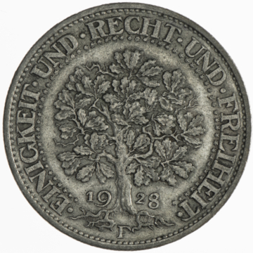 5 Reichsmark 1928 F Eichbaum