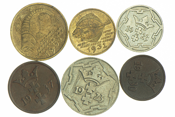 Lot (6) Kleinmünzen Danzig