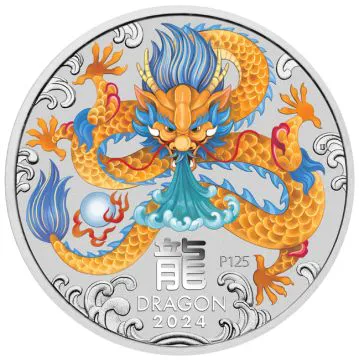 Lunar Dragon Coloured Coin