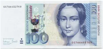 100 Deutsche Mark 1996 (Schumann) Fehldruck