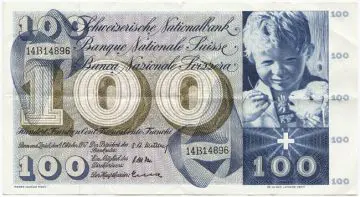 100 Franken 1957 (Bubenportrait)