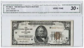 50 Dollars 1929 (Grant) National Currency FED - Notes