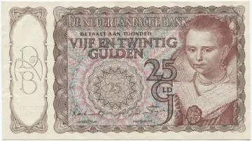 25 Gulden 1943 (Mädchenportrait nach Moreelse)