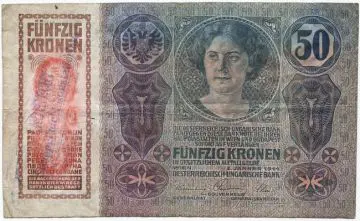 50 Kronen 1919 (Überdruckprovisorium m. Gutachterstempel)