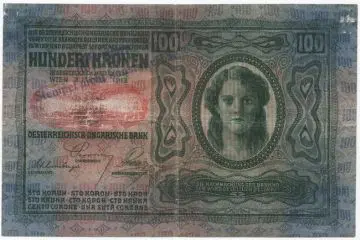 100 Kronen 1919 (Überdruckprovisorium m. Gutachterstempel)