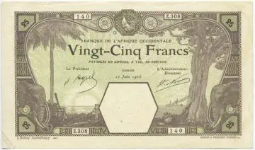 25 Francs 1926 (Elefantenköpfe)