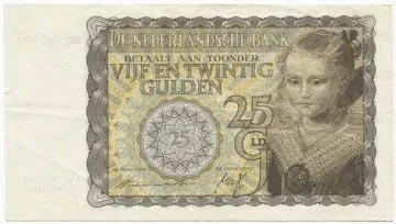 25 Gulden 1940 (Mädchenportrait nach Moreelse)