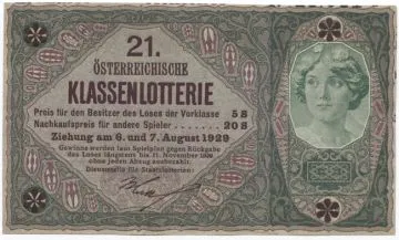 Los zu 5 und 20 Schilling 1929 (Lotterielos auf Donaustaat-Note)