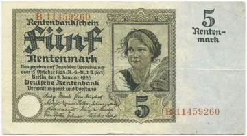 5 Rentenmark 1926 (Bauernmadl) ``8-stellig´´