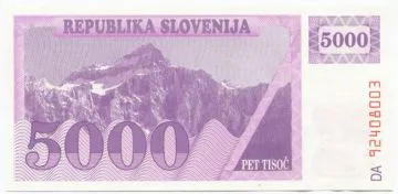 5000 Tolarjev 1992 (Triglav - Dreikopf)