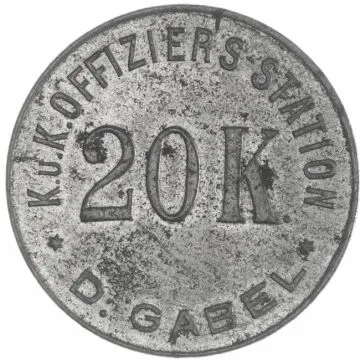 Deutsch-Gabel Kriegsgefangenen Lager 20 Kronen 1915-1918