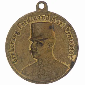 tragbare AE-Medaille 1907, zur Ausstellung DAS KIND