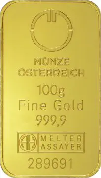 Münze Österreich Goldbarren 100 g
