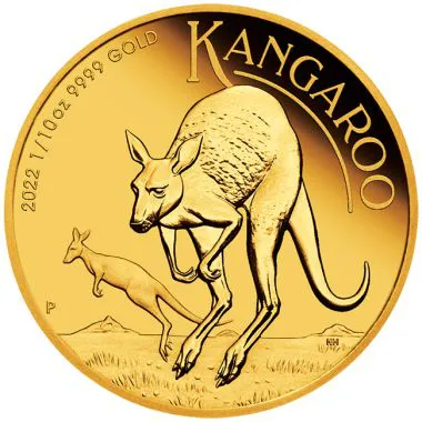 Kangaroo 2022 1/10 Ounce Gold Proof Coin