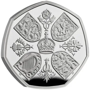Queen Elizabeth II 50p Silver Piedfort Proof Coin