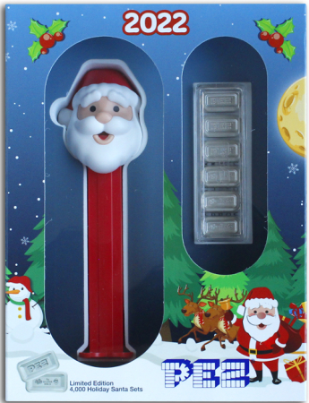 PEZ Santa Claus 6 x 5 g Silber Set