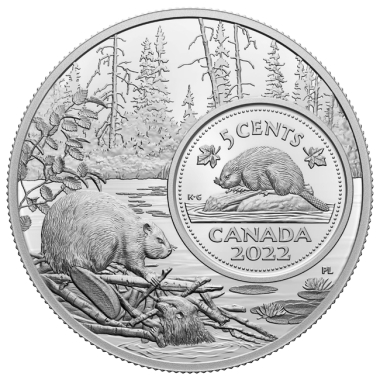 The Beaver 5 Ounce Silver Proof Coin