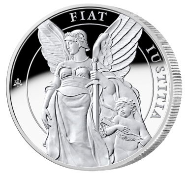 Justice 1 Ounce Silver Proof coin - fourth in the Queens Virtues collection