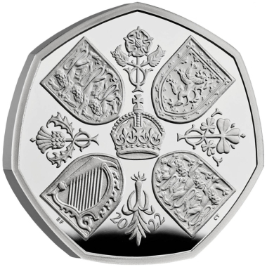 Königin Elisabeth II. 50p Piedfort Silbermünze