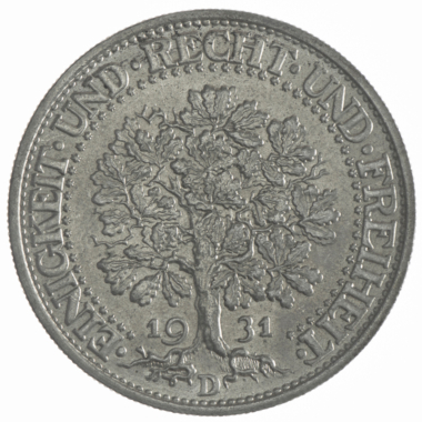 5 Reichsmark 1931 D Eichbaum